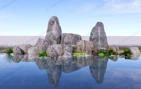 Oriental Rock Garden With Pond Landscaping Ideas
