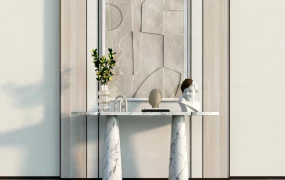 Stylish Accent Wall With Marble Console Table