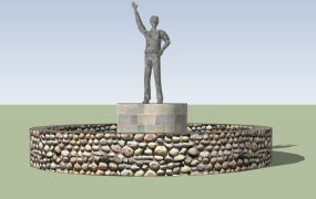 People Sculpture in the Pond