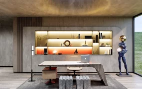 Modern Wabi Sabi Executive Home Office