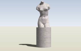 Carved Stone Female Torso Sculpture