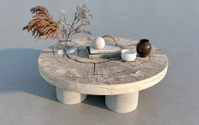 Rustic Round Coffee Table