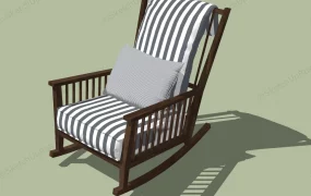 Upholstered Wood Rocking Chair
