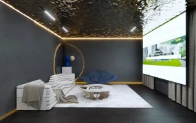 Luxury Home Theater And Lounge Entertainment Suite