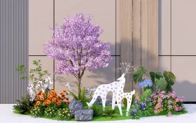 Modern Landscape Feature & Garden Display SketchUp 3D Model