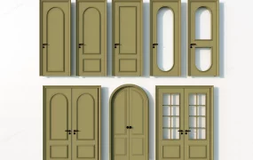 Modern French Olive Green Interior Door Collection