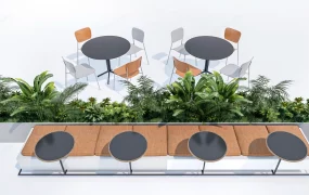 Outdoor Cafe Furniture With Planter