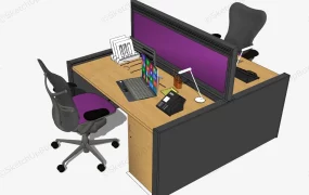 Office Desk With Partition Wall
