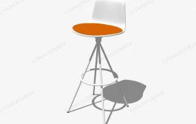 White Round Bar Stool With Back