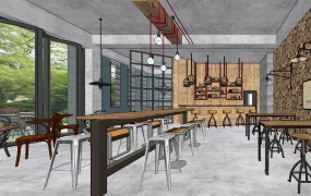 Rustic Industrial Bar Design