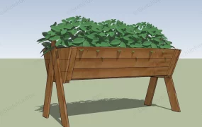 Wooden Vegetable Planter On Legs