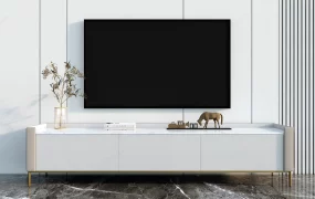 Long White TV Stand