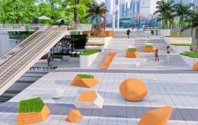 Staircase With Public Square