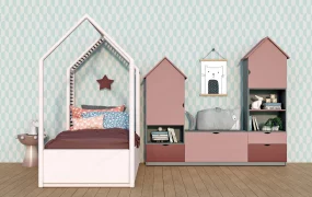 Toddler Girls Room With Bookcase