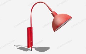Red Gooseneck Sconce Light