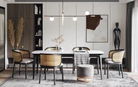 Japandi And Mid Century Modern Dining Room