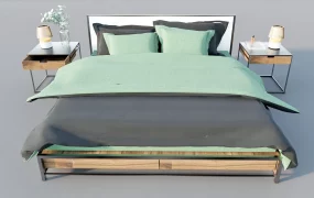 Metal Frame Platform Bed Set