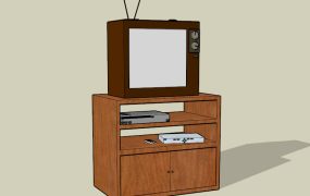 Old TV on Stand