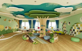 Green Playroom In Kindergarten