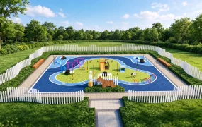 Outdoor Fenced Dog Agility Park & Pet Playground