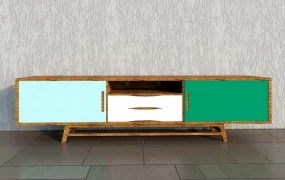 Rustic Wood TV Stand Console