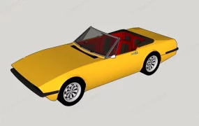 Classic Yellow Convertible Car