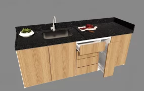 Kitchen Sink With Cabinet Unit