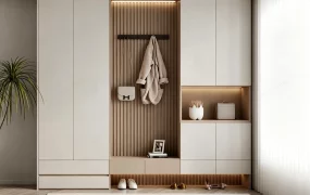 Modern Minimalist Entryway Mudroom Cabinet System