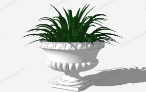 Large White Urn Planter