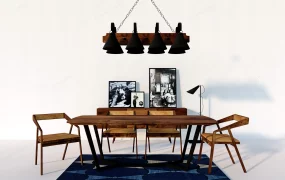 Rustic Wood Dining Room Set