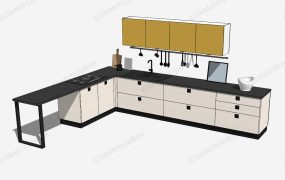 L Shaped Kitchen Cabinets With Breakfast Bar