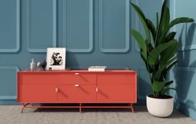 Bright Red Sideboard