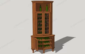 Corner Bar Cabinet Wine Rack