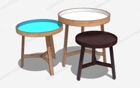 Round Nesting Coffee Table Set