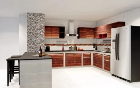 Modern U Shaped Kitchen Design With Peninsula