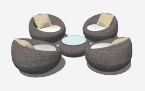 Rattan Conversation Patio Furniture Set