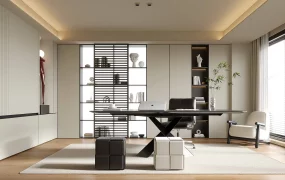 Modern Minimalist Executive Office & Study Set SketchUp 3D Model