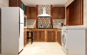Small U Kitchen With Washer