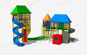 Outdoor Playhouse With Climber