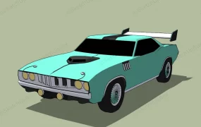 Light Blue Sports Car