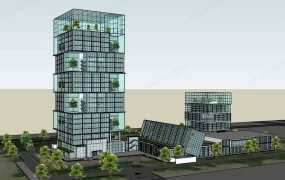 Modern Glass Office Buildings