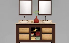 Retro Double Sink Bathroom Vanity
