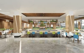 Modern Commercial Cafeteria & Food Court Interior