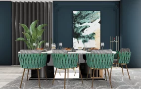 Luxurious Contemporary Dining Room Layout