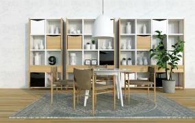 Dining Room With Display Shelf