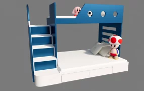 Blue And White Bunk Beds