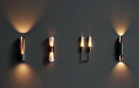 Modern Luxury Architectural Wall Sconce Set SketchUp 3D Model