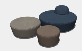 Round Fabric Ottomans