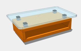 Orange Glass Coffee Table