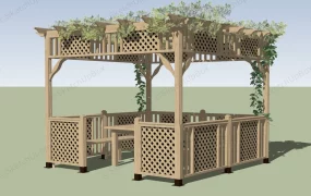 Wooden Gazebo With Table